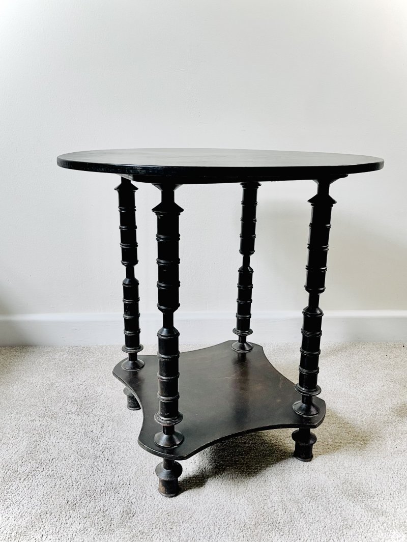 Ebonized Scratch Built Cotton Reel Table